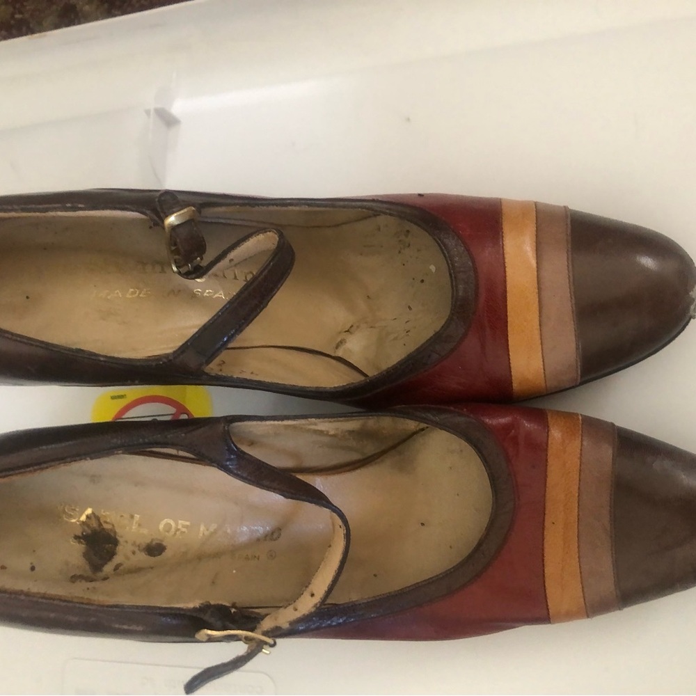 1930s women’s Brown and Tan Leather Shoes heels